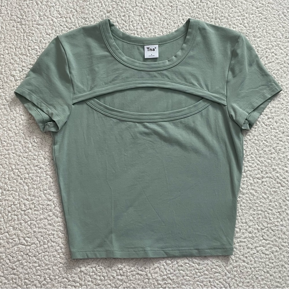 SOLD Aritzia TNA Green Cutout Crop Top